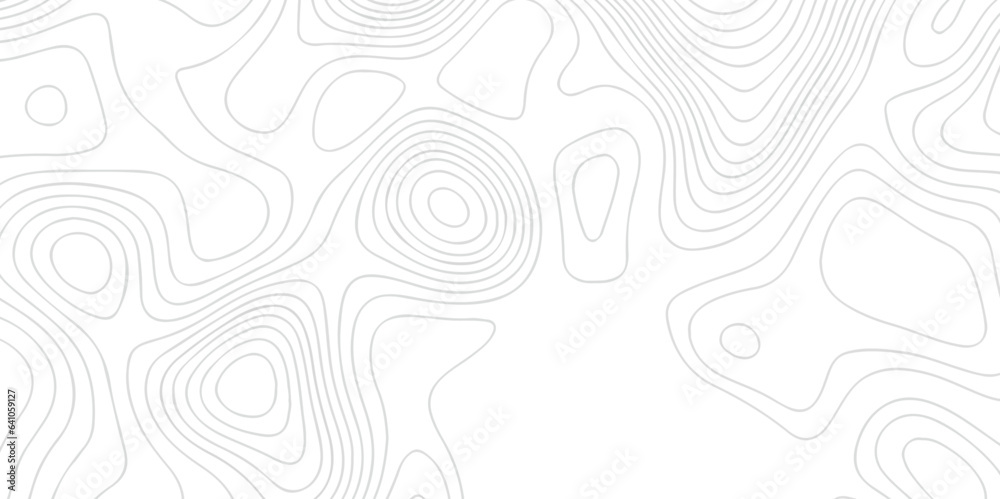 Topographic map background geographic line map with seamless ornament design. The black on white contours vector topography stylized height of the lines map.