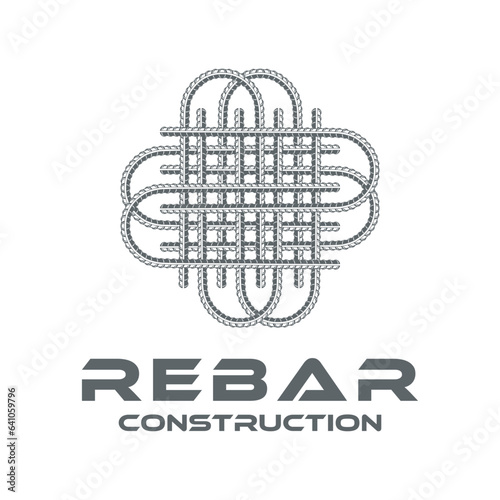 rebar concrete logo design vector