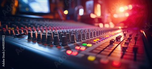 Sound studio scene. Generative AI.  photo