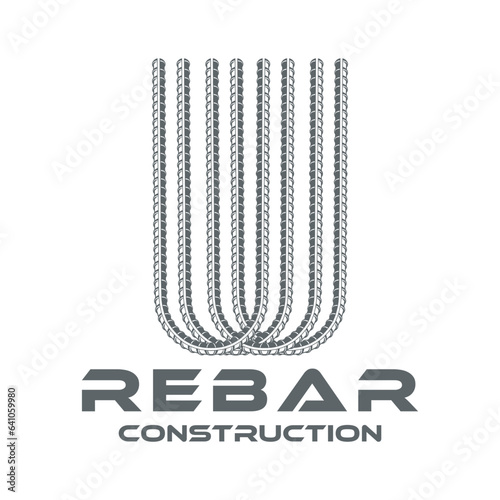 rebar concrete construction logo design vector for business real estate, buildings and roads	

