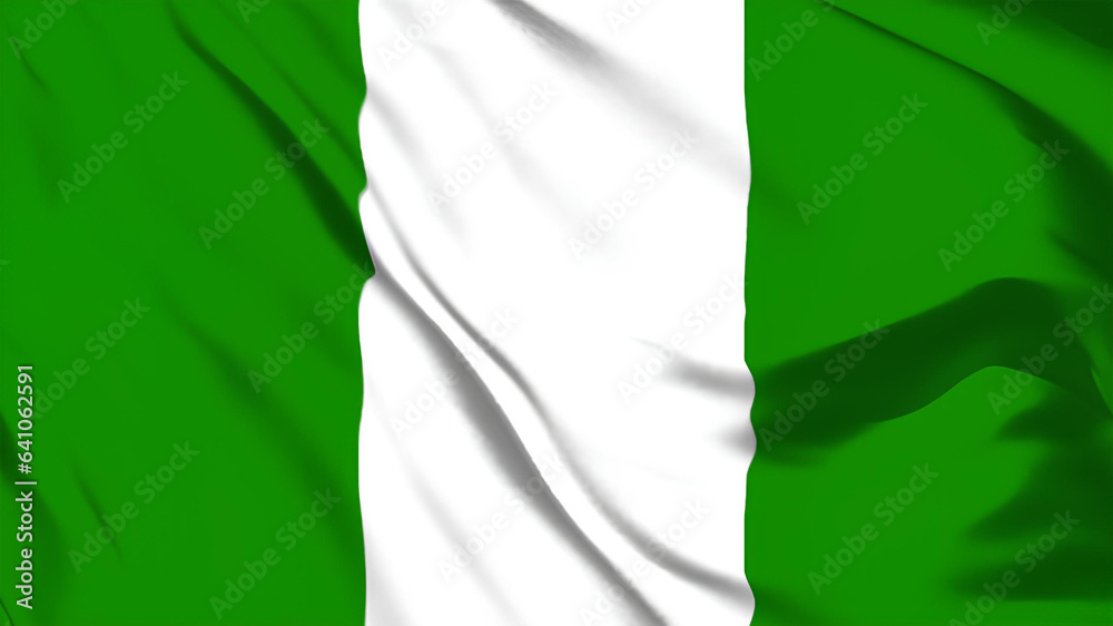 ナイジェリアの国旗がはためいています。