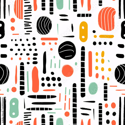 Wallpaper Mural Seamless pattern with hand drawn abstract shapes.  Torontodigital.ca