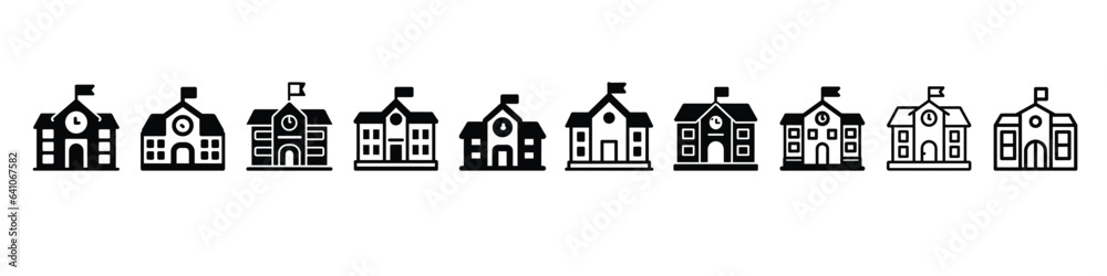High School Modern Simple Vector Icon, High school building line icons, outline vector sign, School line icon, vector pictogram of college or university. School Icon. college building line icon