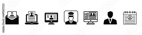 Hiring Vector Line Icon, employee hiring icon symbol concept, Search job vacancy icon in flat style. Resume vector line design single isolated icon