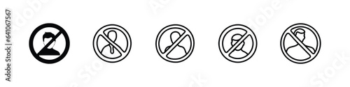 No entry sign icon set, Not allow entry signs icon. No pedestrian set icon, restriction access for pedestrians prohibition sign icon, Red Sign Board No access for unauthorized persons