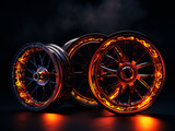Tire in fire illustration