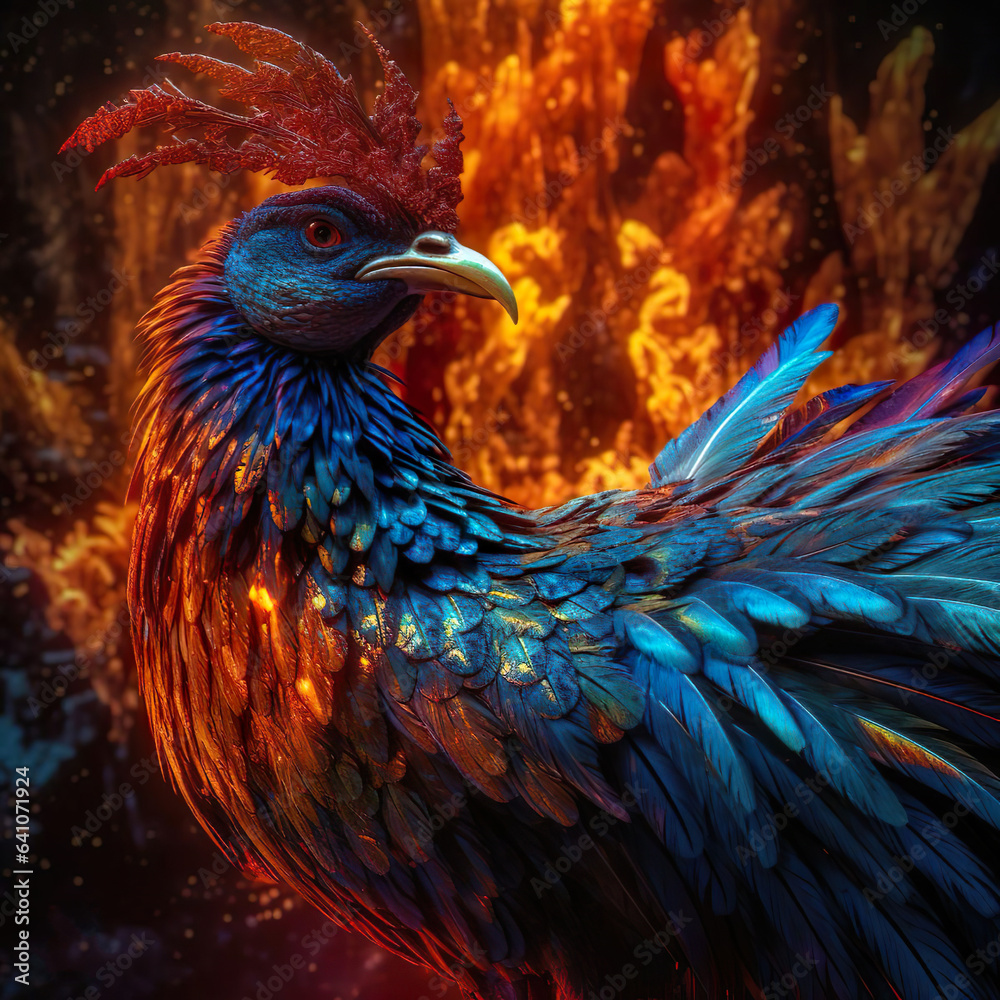 A magical fire bird. Generative AI