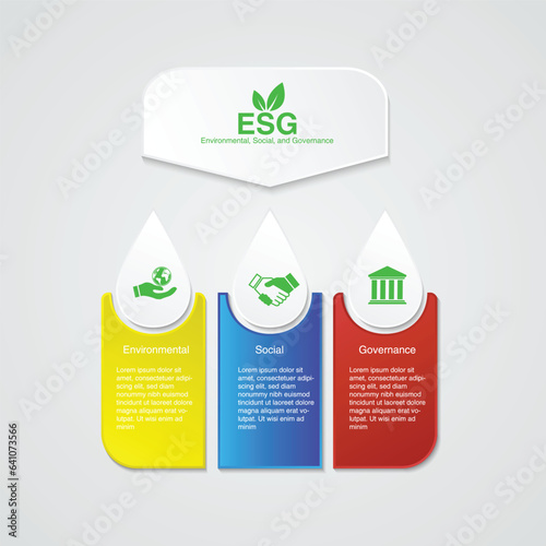 Business data visualization. Process chart. diagram with steps. ESG icon. concept of business trend. environmental, social, and governance in sustainable and ethical business