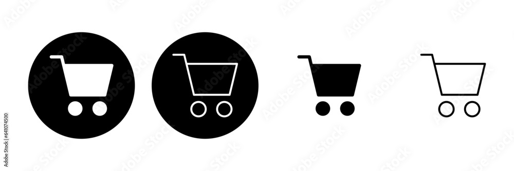 Shopping icon set. Shopping cart icon. Trolley icon vector Shopping icon set. Shopping cart icon. Trolley icon vector