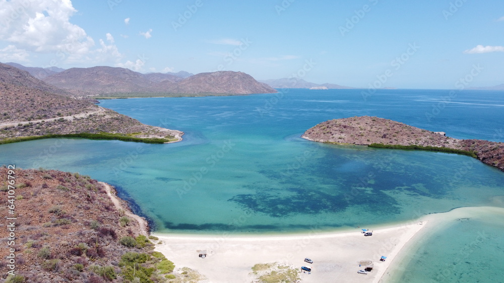 drone photography at el requeson beach in baja california sur mexico