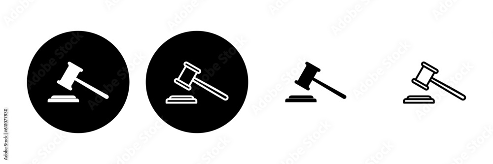 Gavel icon set. judge gavel icon vector. law icon vector. auction hammer Gavel icon set. judge gavel icon vector. law icon vector. auction hammer