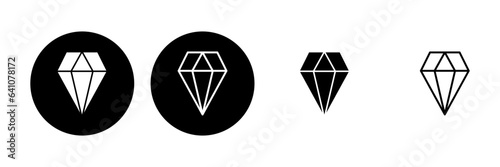 Diamond icon set. diamond gems vector icon.