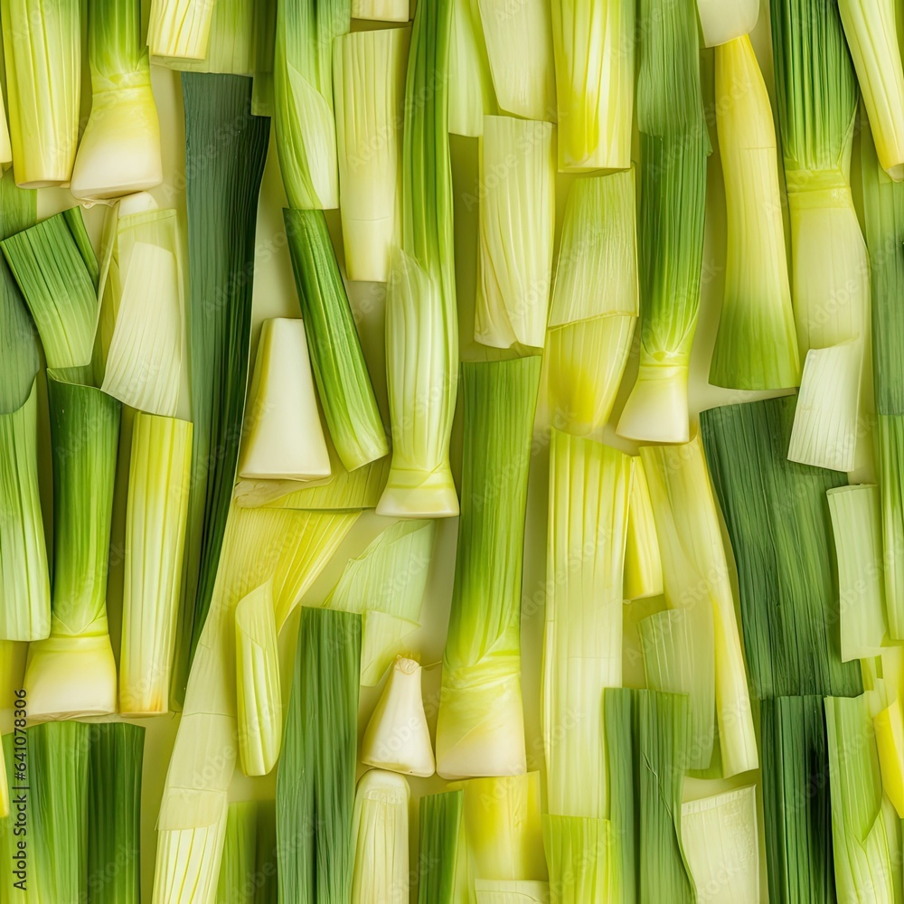 Fototapeta premium Leeks as seamless tiles