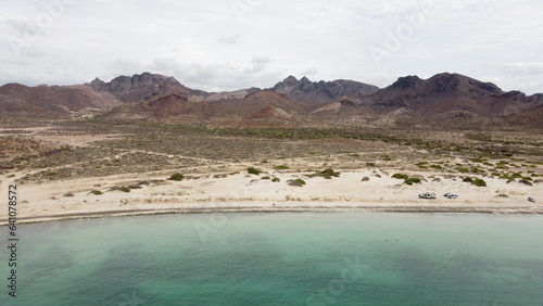 drone photography at el tecolote beach in baja california sur mexico