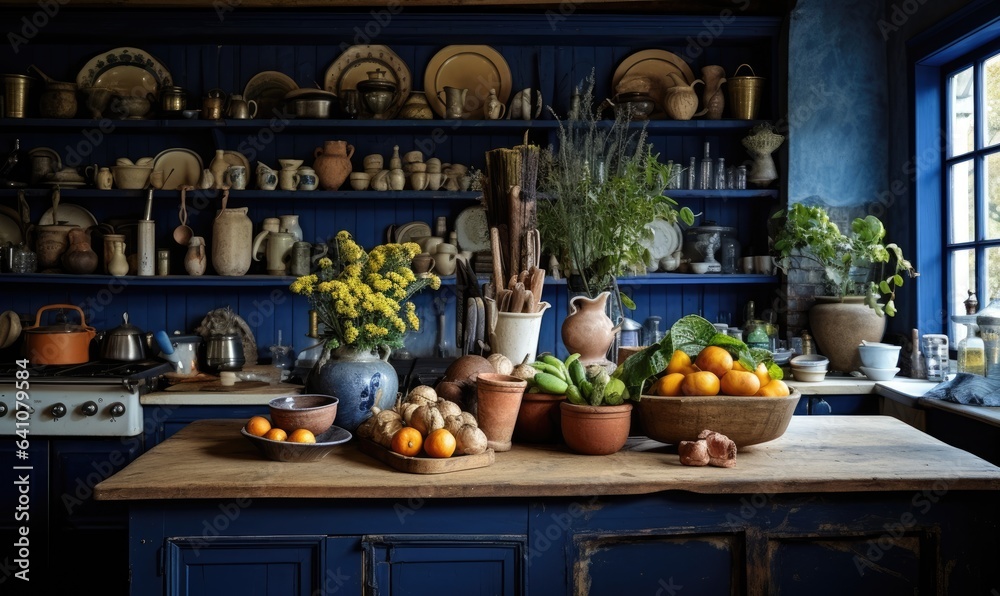 Photo of a cluttered kitchen filled with pots and pans