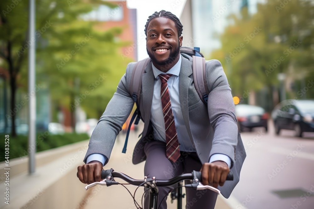 cycling-commuter-a-young-african-american-man-riding-a-bicycle-on-a