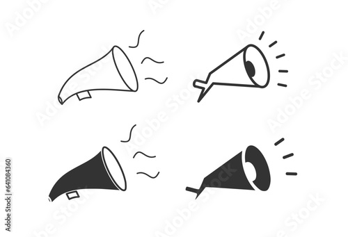 Speak, shout, loud, announce, announcement sign, symbol vector illustration.