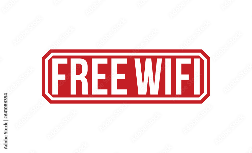 Free Wifi Red Rubber Stamp vector design. Free Wifi Red Rubber Stamp vector design.
