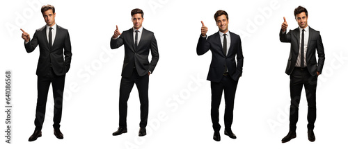 man in a suit doing a simple pose on transparent backgrounds . Generative AI
