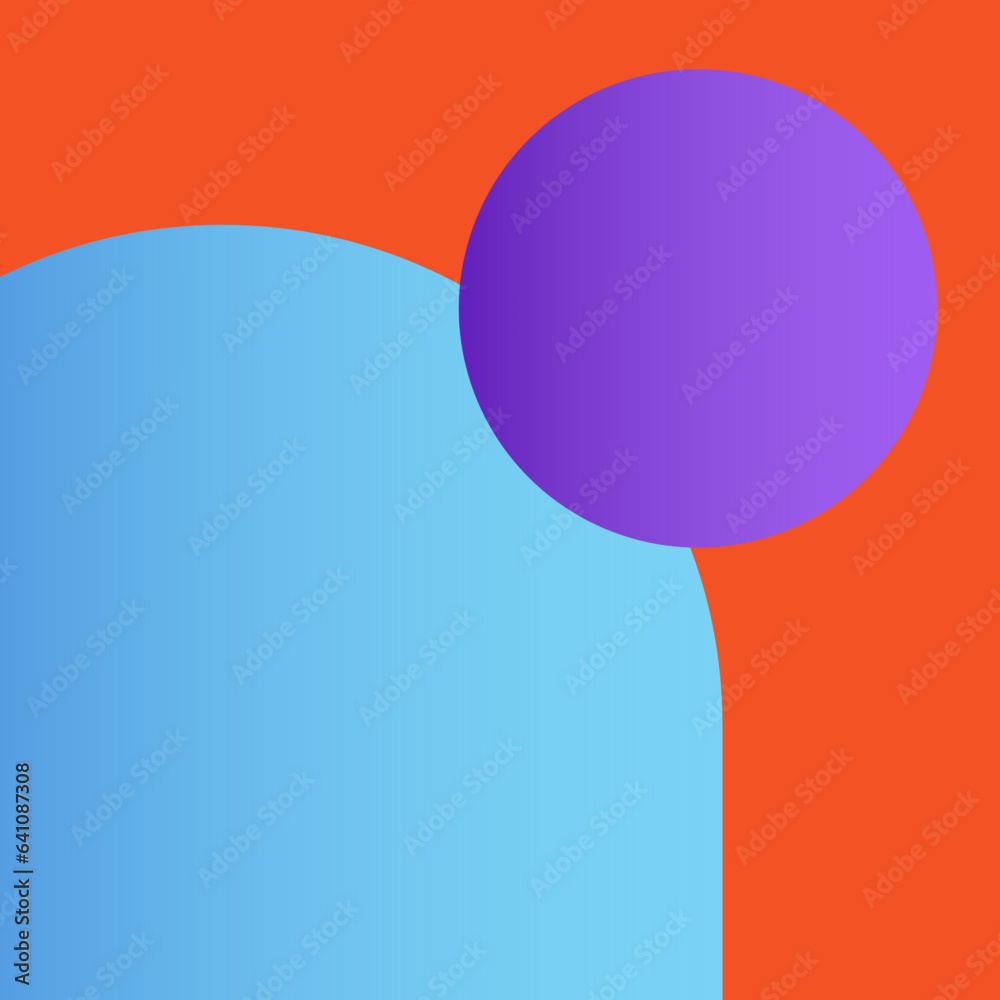 Arch and circle in square gradient illustration