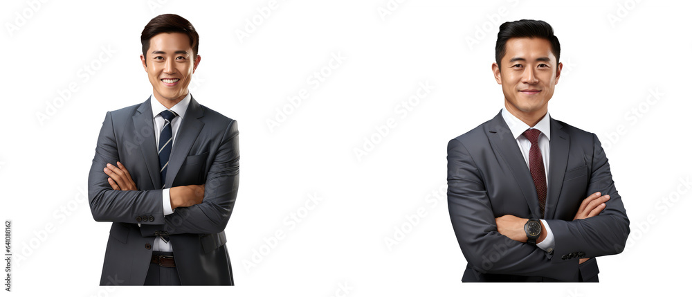 asian business man, happy face on transparent backgrounds on ...