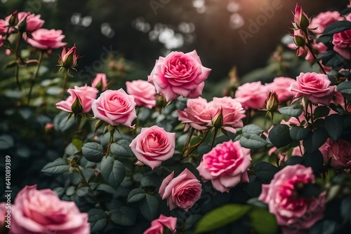 pink roses in garden