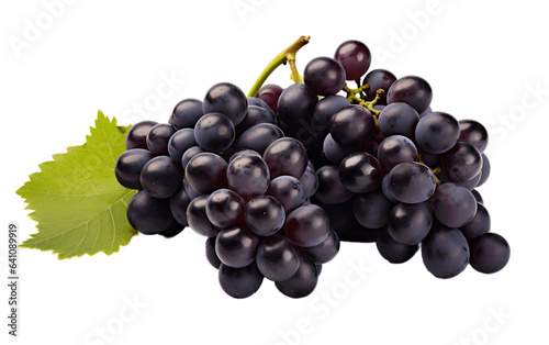 Black Grapes on white transparent background