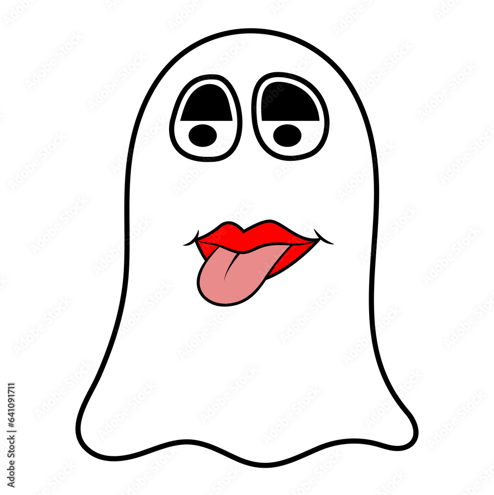 funny halloween,boo ghost funny face, red lips,smile,emotion