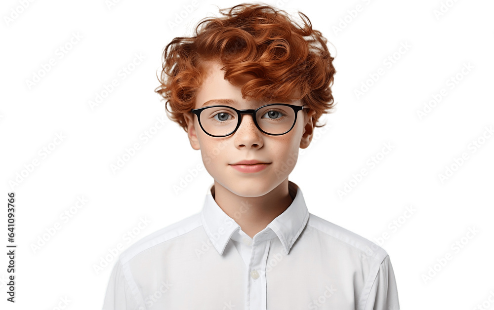 Cute boy on white transparent background