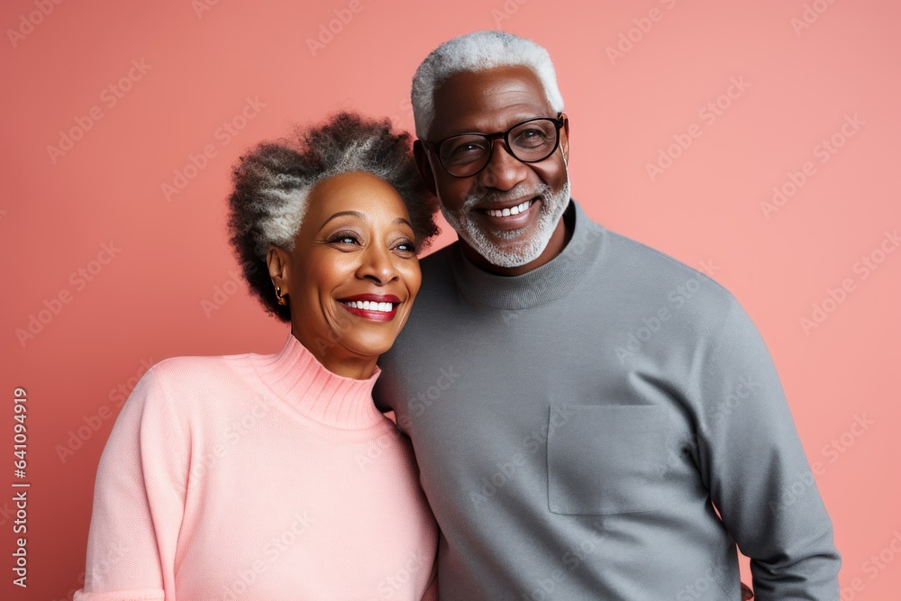 Beautiful gorgeous 50s mid age elderly senior model couple with grey hair laughing and smiling. Mature old man and woman close up portrait. Healthy face skin care beauty, skincare cosmetics, dental.