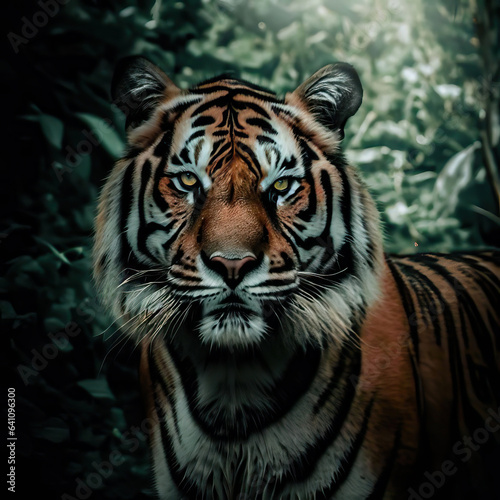 Tiger from Corbett Tiger Reserve, India a tiger in the jungle with the words tiger in the corner Generative AI 