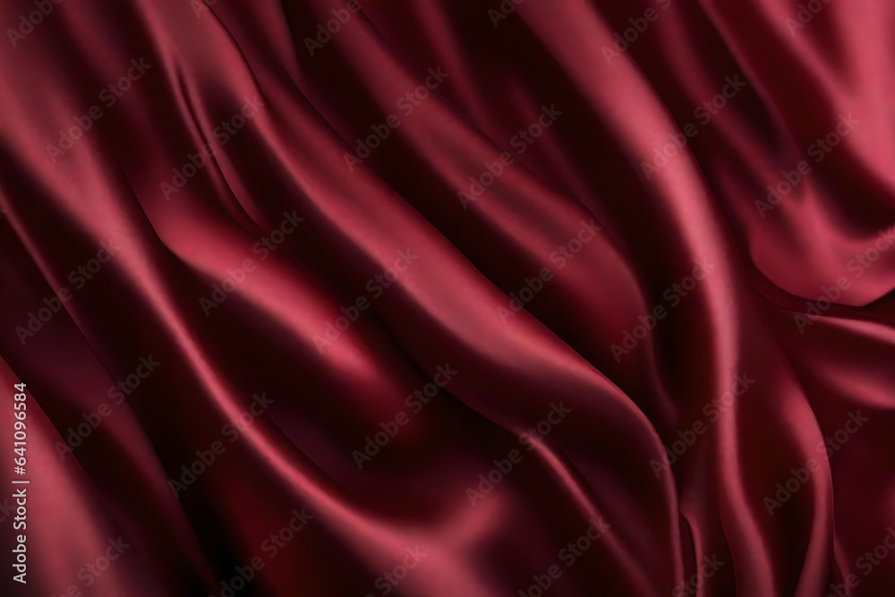 Closeup of rippled maroon color satin fabric cloth texture background Closeup of rippled maroon color satin fabric cloth texture background
