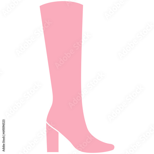 Knee high boot silhouette illustration