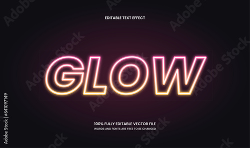 Neon Glow Editable Text Effect