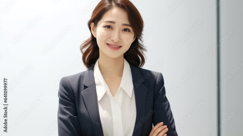 Portrait of young business woman in modern co-working space. Portrait of young business woman in modern co-working space.