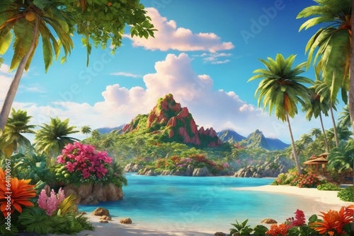 tropical beach wallpaper © Fgraphics