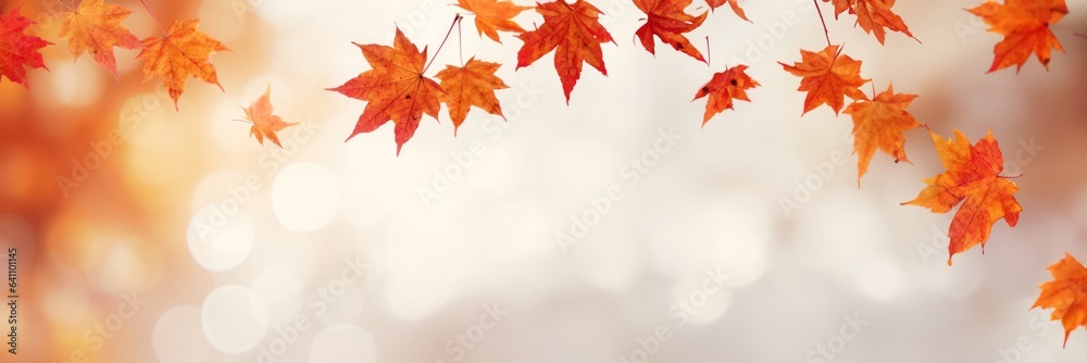 Yellow and orange fallen maple leaves on abstract background. Autumn natural backdrop. Fall season. Banner Yellow and orange fallen maple leaves on abstract background. Autumn natural backdrop. Fall season. Banner