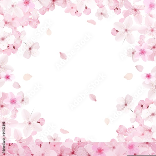 pink cherry blossom, Background of cherry blossoms in full bloom in a garland