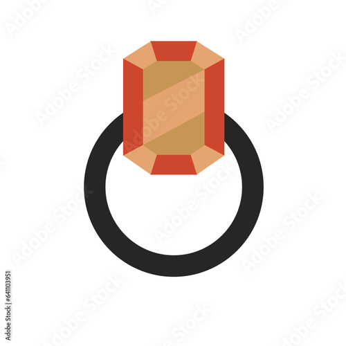 Diamond ring flat illustration