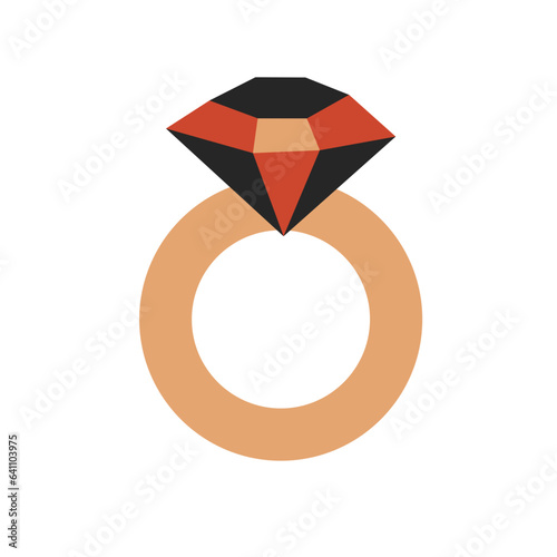 Diamond ring flat illustration