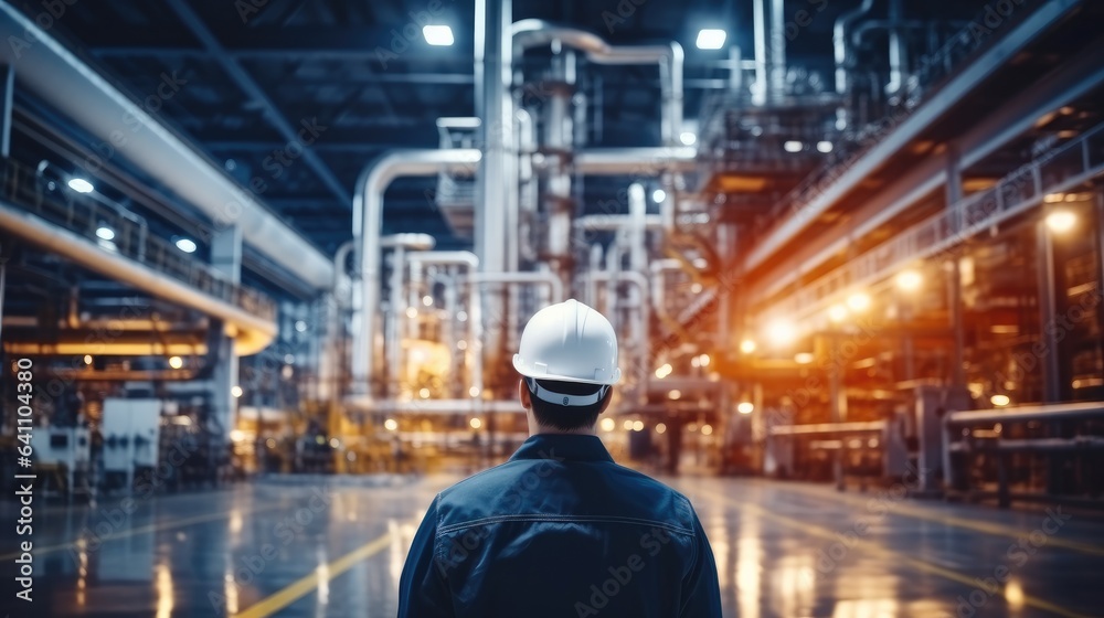 Engineer checking machine in a production line of the manufacturing industry. Engineer checking machine in a production line of the manufacturing industry.