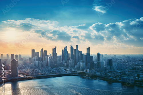 beautiful morning cityscape