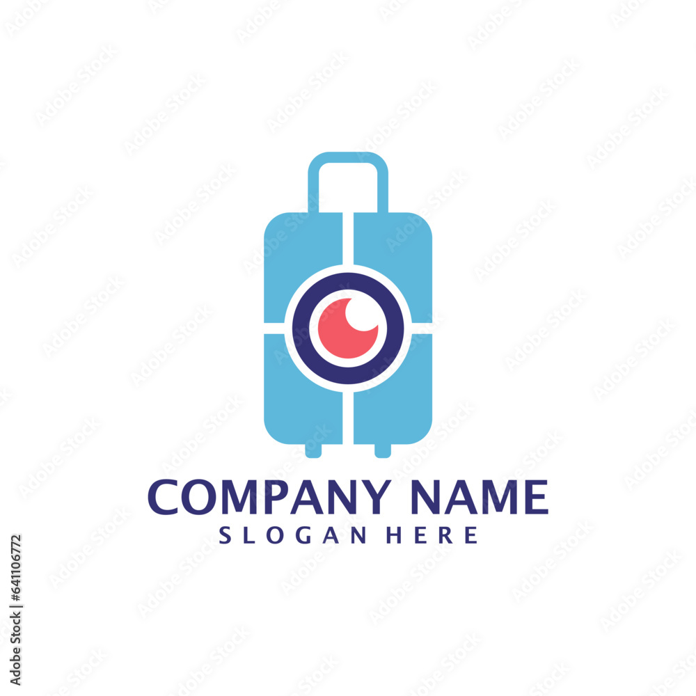 Eye with Suitcase logo design vector. Suitcase logo design template concept Eye with Suitcase logo design vector. Suitcase logo design template concept