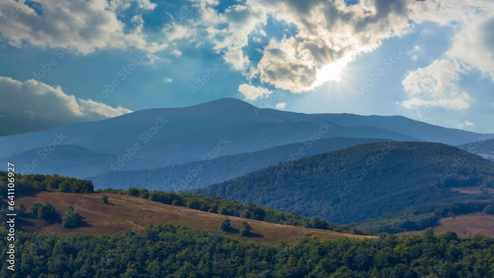 summer sunny day mountain landscape time lapse scene summer sunny day mountain landscape time lapse scene