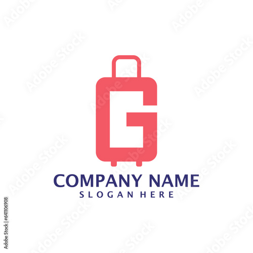 Letter G with Suitcase logo design vector. Initial G with Suitcase logo design template concept