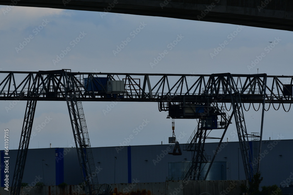 Crane in harbour of Worms germany
