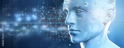 Artificial intelligence. Technology web background