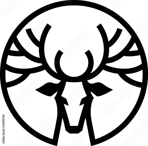 Deer Head with Big Antlers Logo Template Design