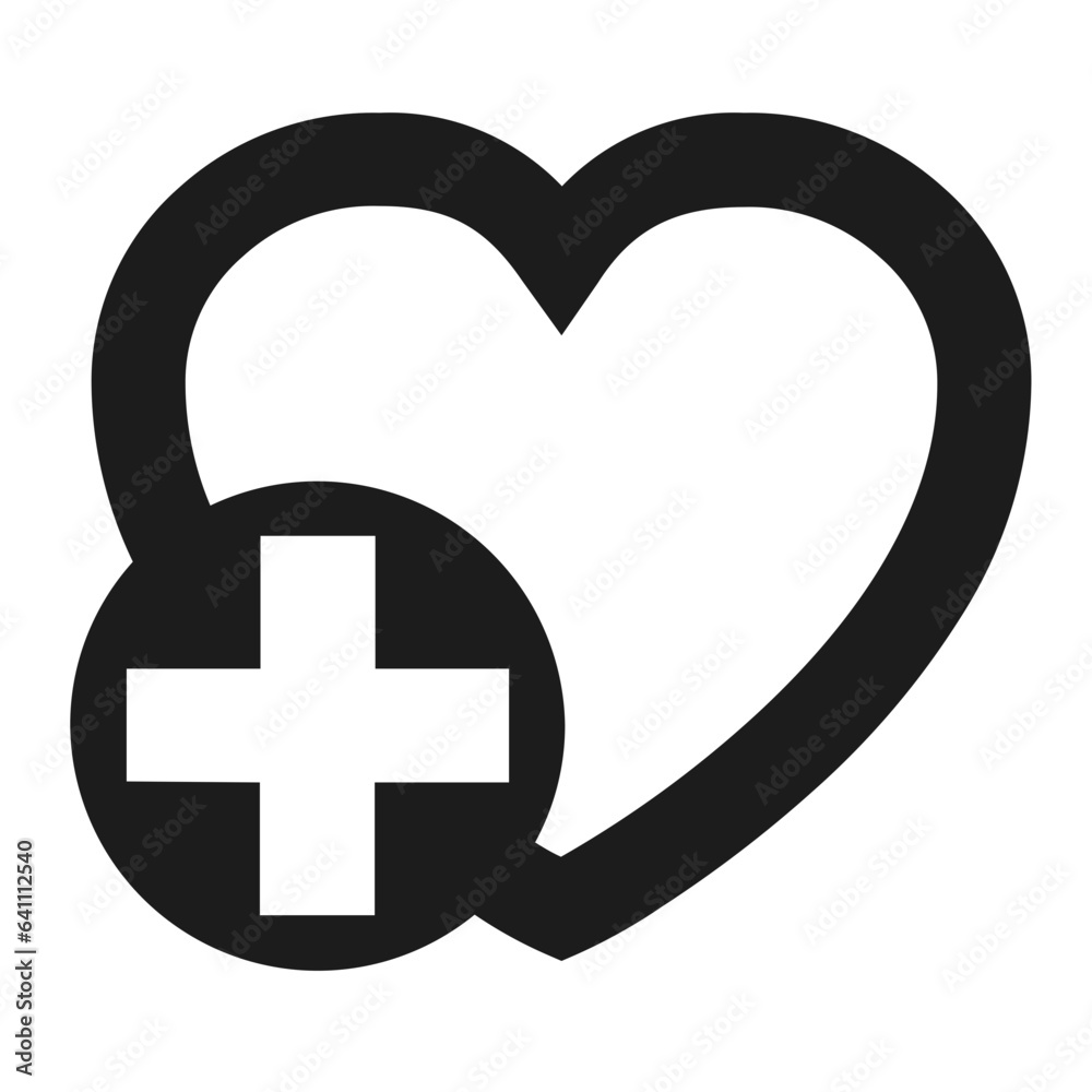 heart with cross icon illustration heart with cross icon illustration