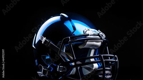 Black And Blue Football Helmet Background
